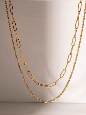 18K Gold Plated Double Layer Necklace